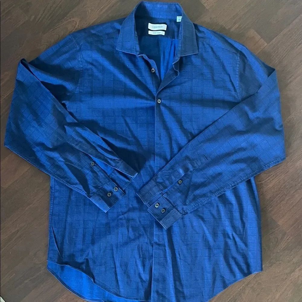 Calvin Klein Navy Button-Up Shirt